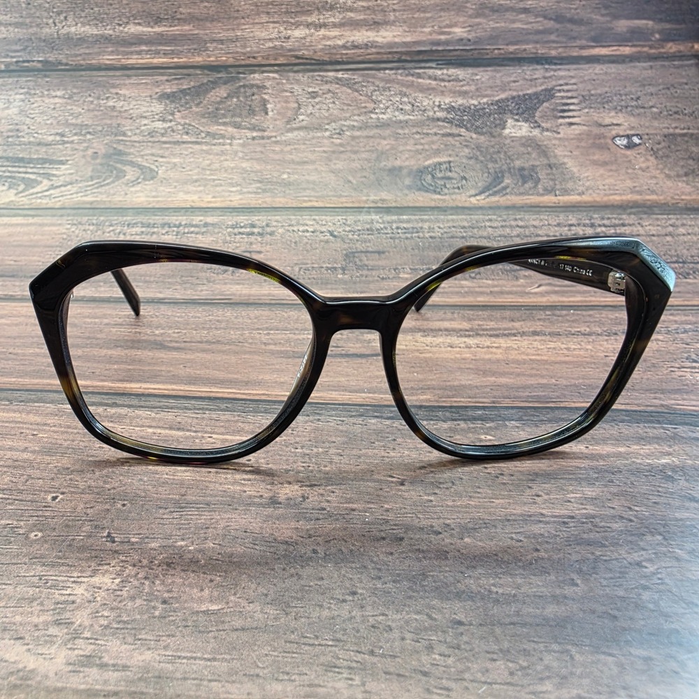 Warby Parker Nancy W 283 Tortoise Shell Geometric Oversized Eyeglasses 57-17-140